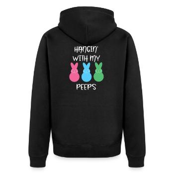 Easter - Easter Bunny - Easter - Gifts - Unisex Premium Organic Zip Hoodie - black - Back - Nico (187cm)