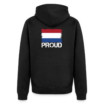 drapeau fierté, drapeau origine indigène holland .png - Veste à capuche bio Premium Unisexe - noir - Dos - Nico (187cm)