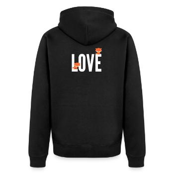 Fuchs Love Fox - Unisex Premium Organic Zip Hoodie - black - Back - Nico (187cm)