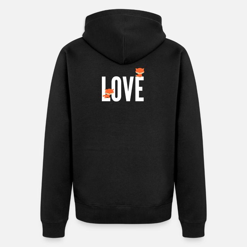 Fuchs Love Fox - Unisex Premium Bio Zip Hoodie - Schwarz