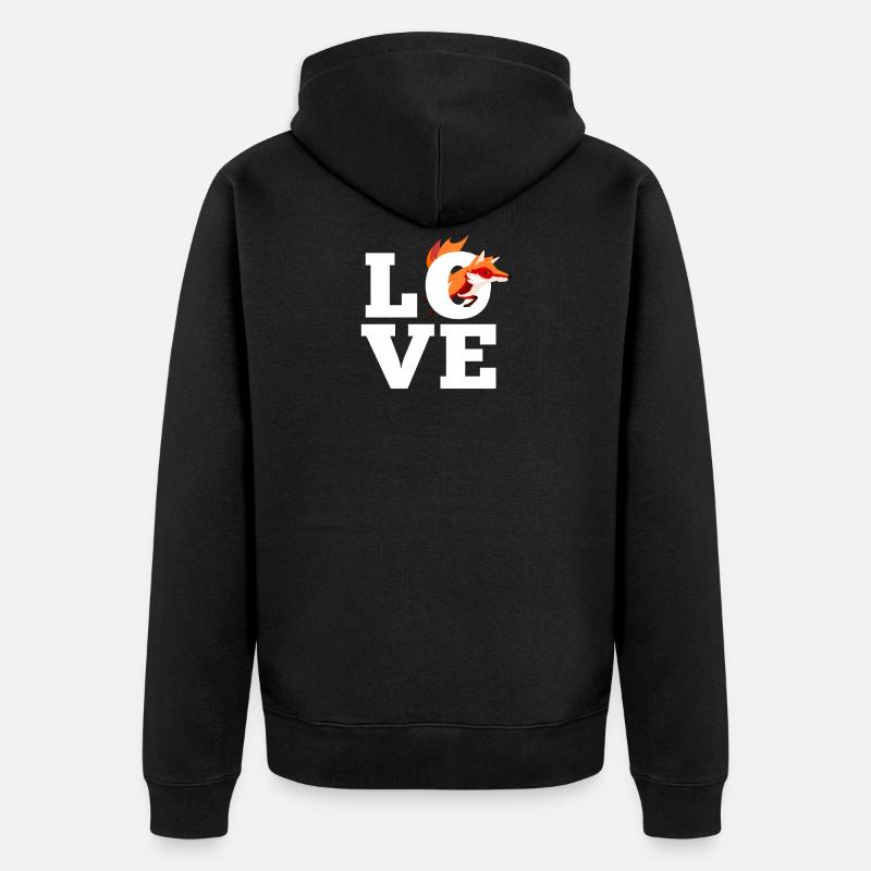 Renard Love Fox - Veste à capuche bio Premium Unisexe - noir