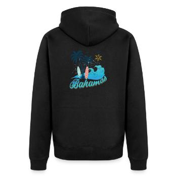 Bahamas Urlaub Sonne Strand - Unisex Premium Bio Zip Hoodie - Schwarz - Hinten - Nico (187cm)