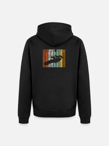 Retro Bob rider Bobsleigh - Unisex Premium Organic Zip Hoodie - black