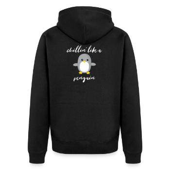 Penguin - Chill out - Faul - Cadeau - Relax - Veste à capuche bio Premium Unisexe - noir - Dos - Nico (187cm)