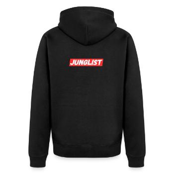 Junglist - Jungle Drum and Bass DnB Gift - Unisex Premium Organic Zip Hoodie - black - Back - Nico (187cm)