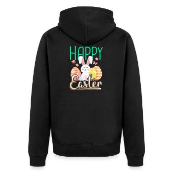 Happy easter gift easter bunny easter eggs cartoon - Unisex Premium Organic Zip Hoodie - black - Back - Nico (187cm)