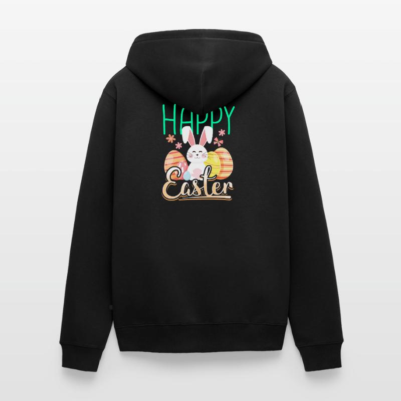 Happy easter gift easter bunny easter eggs cartoon Unisex Premium Organic Zip Hoodie