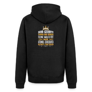 AUTOMOBIL-SERVICEBERATER Beruf Geschenk Majestät S - Unisex Premium Bio Zip Hoodie - Schwarz - Hinten - Nico (187cm)