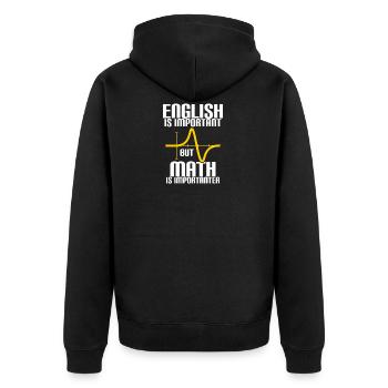 MATH EST PLUS IMPORTANT QUE L'ANGLAIS - MATH - COMPUTING - Veste à capuche bio Premium Unisexe - noir - Dos - Nico (187cm)