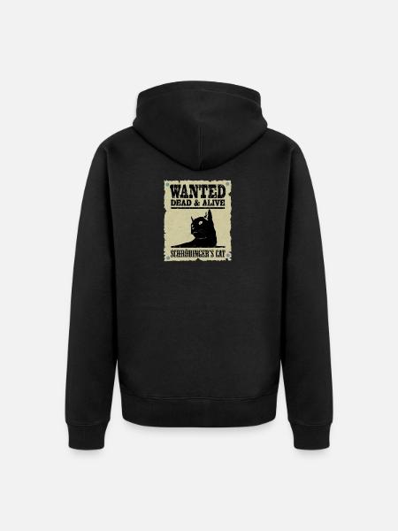 Il gatto di Schrödinger voleva. - Felpa con cappuccio ecologica premium unisex - nero