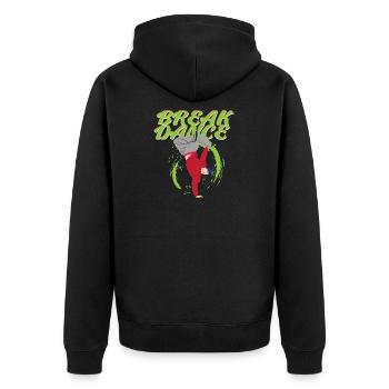 break dance - Veste à capuche bio Premium Unisexe - noir - Dos - Nico (187cm)