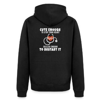 Docteur infirmière soignante Docteur battement cardiaque - Veste à capuche bio Premium Unisexe - noir - Dos - Nico (187cm)