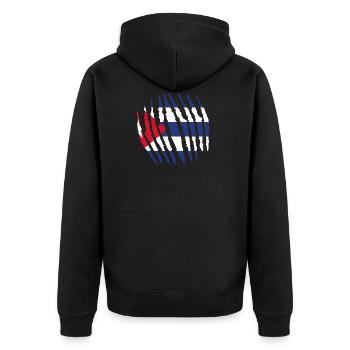 Claw Klaue Heimat Herkunft Kuba png - Unisex Premium Bio Zip Hoodie - Schwarz - Hinten - Nico (187cm)