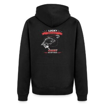 poisson pêche cadeau de pêche Lucky pêcheur pêcheur - Veste à capuche bio Premium Unisexe - noir - Dos - Nico (187cm)