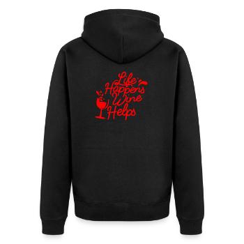 Lifehappens vin aide - rouge - Veste à capuche bio Premium Unisexe - noir - Dos - Nico (187cm)