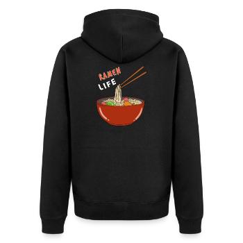 Vietnamese instant noodles ramen life soup - Unisex Premium Organic Zip Hoodie - black - Back - Nico (187cm)