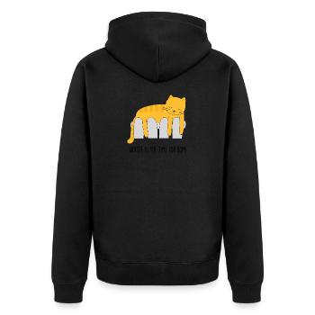 Chat sur le chauffage de l'hiver est le moment pour la maison - Veste à capuche bio Premium Unisexe - noir - Dos - Nico (187cm)
