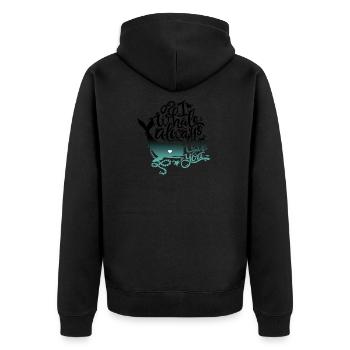 Baleine - La baleine t'aime toujours - Veste à capuche bio Premium Unisexe - noir - Dos - Nico (187cm)