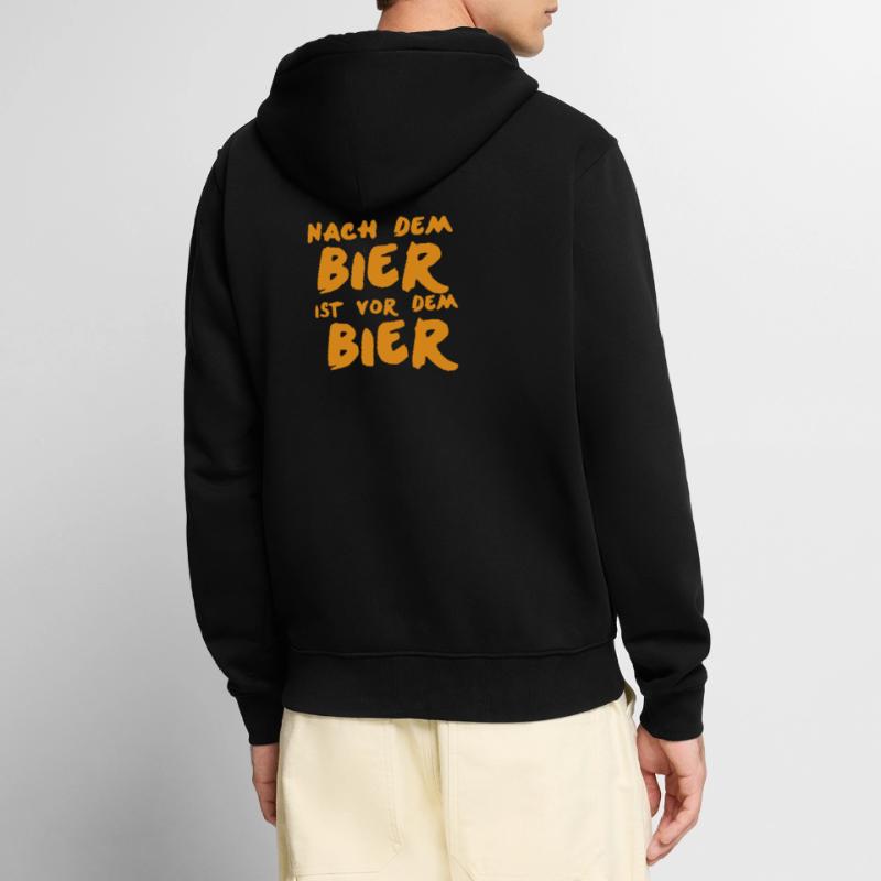 Nach dem Bier ist vor dem Bier Geschenkidee Unisex Premium Bio Zip Hoodie