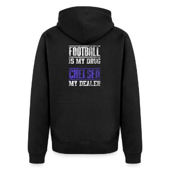 Chelsea Football Football as a great gift fan - Unisex Premium Organic Zip Hoodie - black - Back - Nico (187cm)