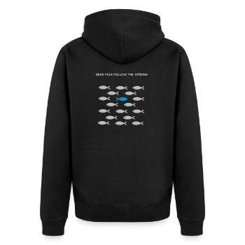 Les poissons morts suivent le cours d'eau - Veste à capuche bio Premium Unisexe - noir - Dos - Nico (187cm)