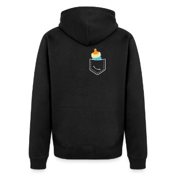 Cute Baby Bottle Pocket Gift - Unisex Premium Bio Zip Hoodie - Schwarz - Hinten - Nico (187cm)