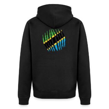 Claw Klaue Heimat Herkunft Tansania png - Unisex Premium Bio Zip Hoodie - Schwarz - Hinten - Nico (187cm)
