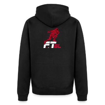 American Football Touchdown Geschenk Geburtstag - Unisex Premium Bio Zip Hoodie - Schwarz - Hinten - Nico (187cm)