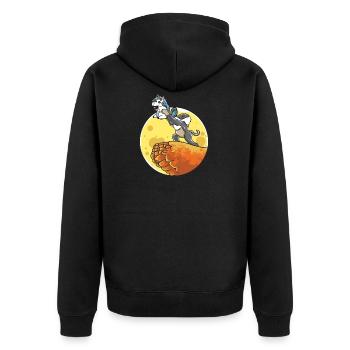 Unicorn funny funny birthday gift sweet - Unisex Premium Organic Zip Hoodie - black - Back - Nico (187cm)