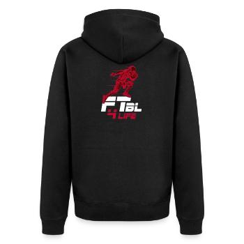 American Football Touchdown Geschenk Geburtstag - Unisex Premium Bio Zip Hoodie - Schwarz - Hinten - Nico (187cm)