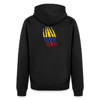 Claw Klaue Risse Herkunft Kolumbien png - Unisex Premium Bio Zip Hoodie - Schwarz - Hinten - Nico (187cm)