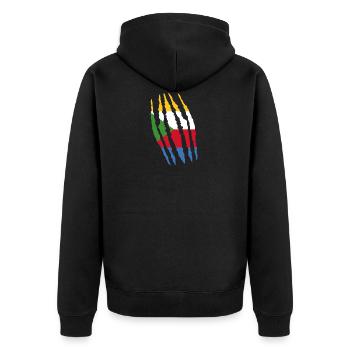 Claw Klaue Risse Herkunft Komoren png - Unisex Premium Bio Zip Hoodie - Schwarz - Hinten - Nico (187cm)
