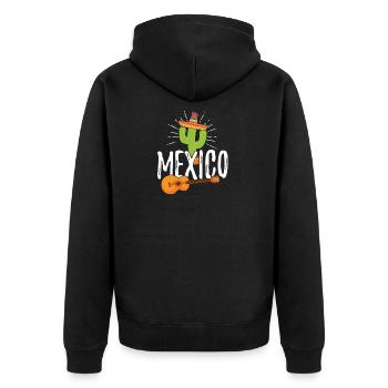 Mexico Geschenke und Urlaub Design - Unisex Premium Bio Zip Hoodie - Schwarz - Hinten - Nico (187cm)