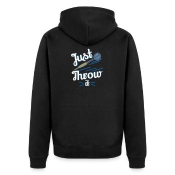 Darts Gift Design for Darter - Unisex Premium Organic Zip Hoodie - black - Back - Nico (187cm)