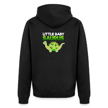Green Little Baby Saurus - Unisex Premium Organic Zip Hoodie - black - Back - Nico (187cm)