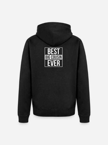 Big cousin, best cousin - Unisex Premium Organic Zip Hoodie - black