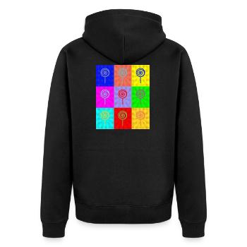 Pop-Art - Unisex Premium Bio Zip Hoodie - Schwarz - Hinten - Nico (187cm)