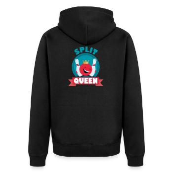Split Queen Split Happens Bowling König T_Shirt - Unisex Premium Bio Zip Hoodie - Schwarz - Hinten - Nico (187cm)