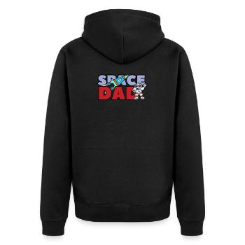 SPACE DAD - Unisex Premium Organic Zip Hoodie - black - Back - Nico (187cm)