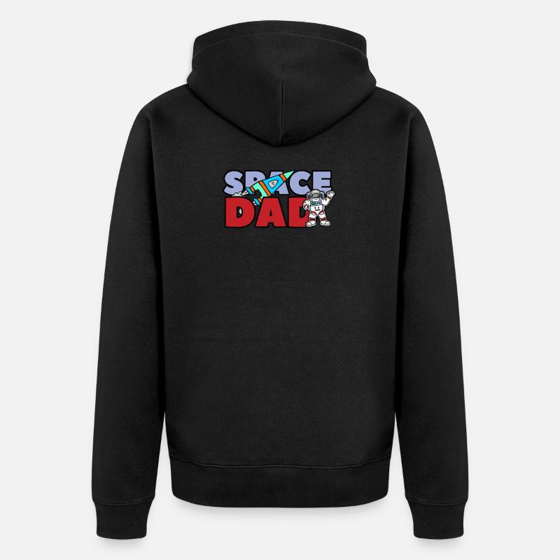 SPACE DAD - Unisex Premium Bio Zip Hoodie - Schwarz