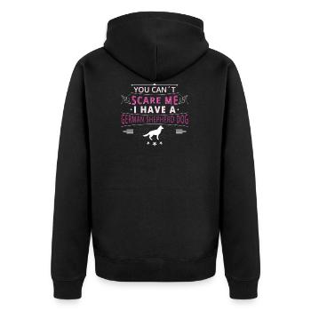 German shepherd dog scare German Shepherd Dog - Unisex Premium Organic Zip Hoodie - black - Back - Nico (187cm)
