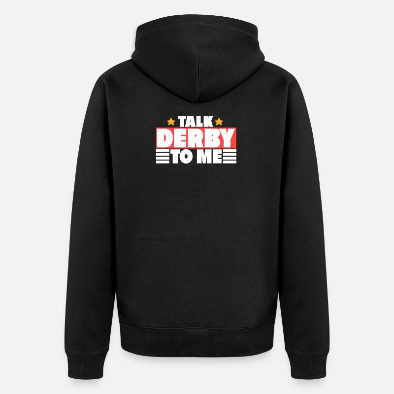 TALK DERBY - Unisex Premium Bio Zip Hoodie - Schwarz