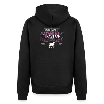 English Cocker Spaniel scare - Unisex Premium Bio Zip Hoodie - Schwarz - Hinten - Nico (187cm)