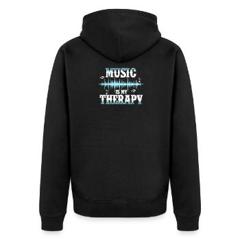 la musique est ma thérapie - Veste à capuche bio Premium Unisexe - noir - Dos - Nico (187cm)