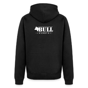 Bullen Markt - Aktien Börse Geld Finanzen - Unisex Premium Bio Zip Hoodie - Schwarz - Hinten - Nico (187cm)