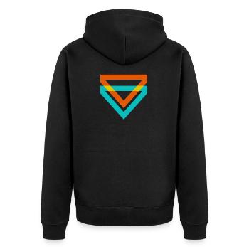 Dreiecksdreiecke sind eine Art Illusion - Unisex Premium Bio Zip Hoodie - Schwarz - Hinten - Nico (187cm)