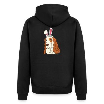 Cocker Lapin de Pâques Joyeuses Pâques Cadeau A - Veste à capuche bio Premium Unisexe - noir - Dos - Nico (187cm)
