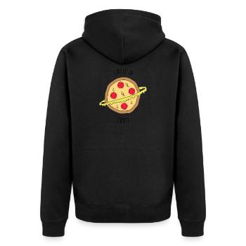Pizza Circle of Crust - Unisex Premium Bio Zip Hoodie - Schwarz - Hinten - Nico (187cm)