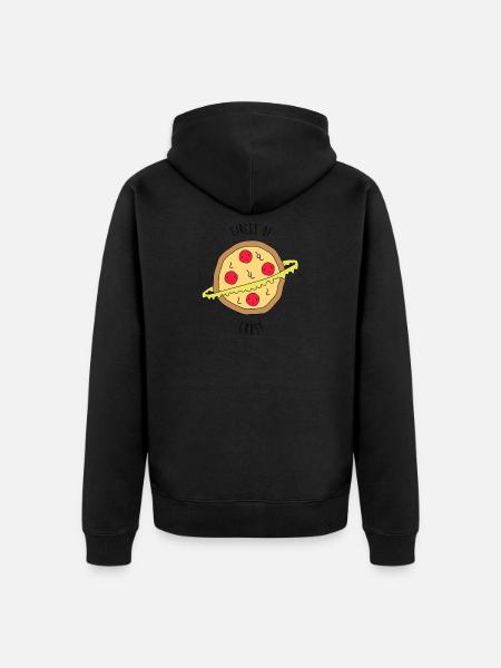 Pizza Circle of Crust - Unisex Premium Organic Zip Hoodie - black