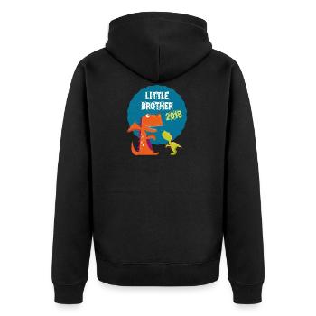 Little Brother Sibling Brother 2018 T-Shirt - Unisex Premium Organic Zip Hoodie - black - Back - Nico (187cm)